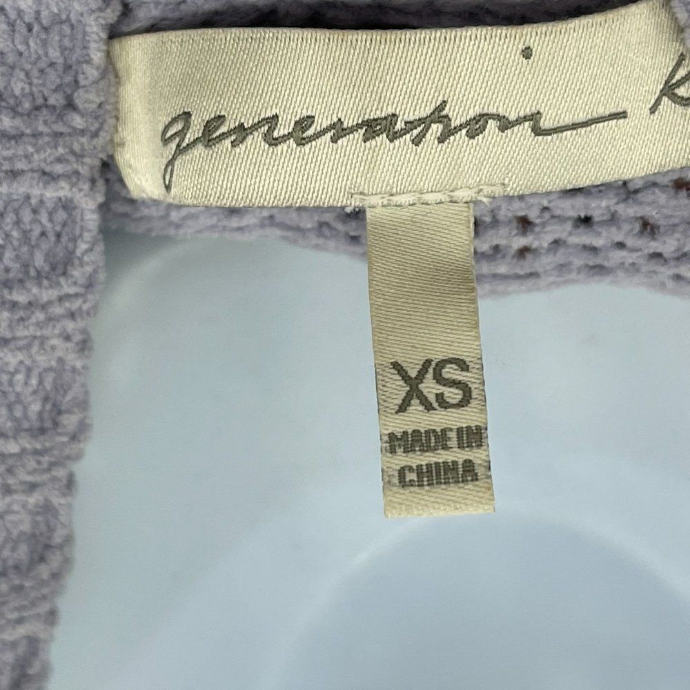 Generation K Mock Neck Cropped Long Sleeve Mock Neck Knit Sweater Top Lavender - Picture 6 of 7